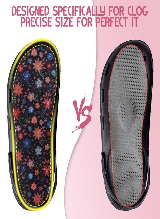 Velmitten 6 Pairs Shoe Insoles for Clog Garden Breathable Shoe Insoles Inserts No Show Socks for Women Men(Lively Pattern) - Image 5